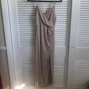 Ivory Bardot Long Evening Dress